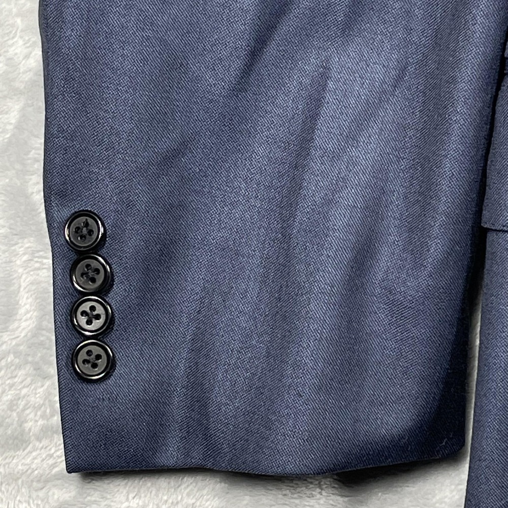 Hickey Freeman Madison Navy Blue Worsted Wool 2-Button Blazer Mens 40 Reg USA